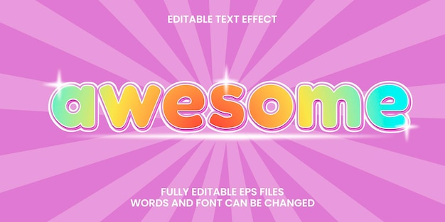 Vector awesome editable text effect