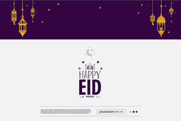 Vettore awesome eid logo design opere d'arte in stile classico