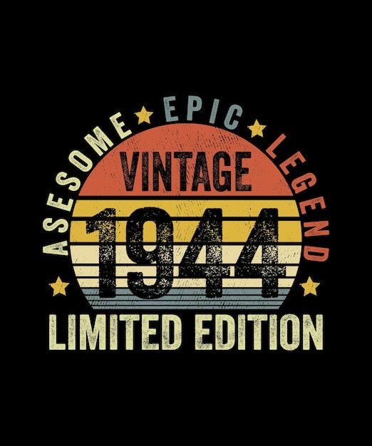 Vettore fantastica leggenda epica vintage 1943 edizione limitata 80 anni