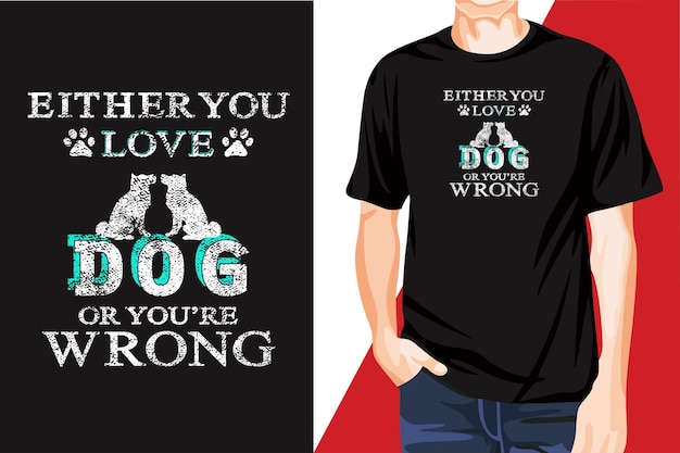 Vettore fantastico design per la stampa della maglietta con la tipografia dell'amante dei cani