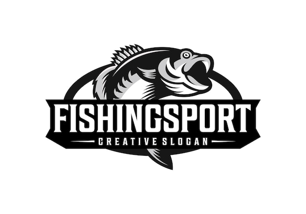 Fantastico modello di progettazione del logo di sport di pesca