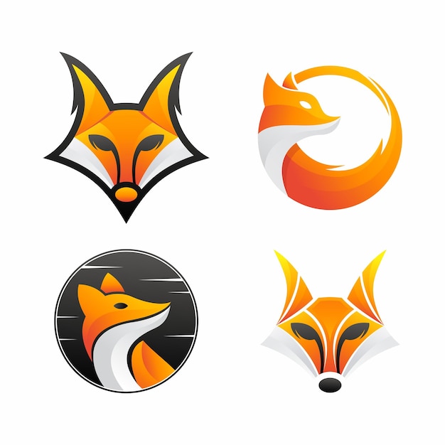 Vector awesome fox logo concept