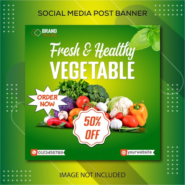 Awesome Fresh and healthy vegetable social media post design