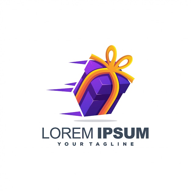 Awesome gift modern color logo design