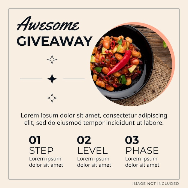 Awesome giveaway template for social media