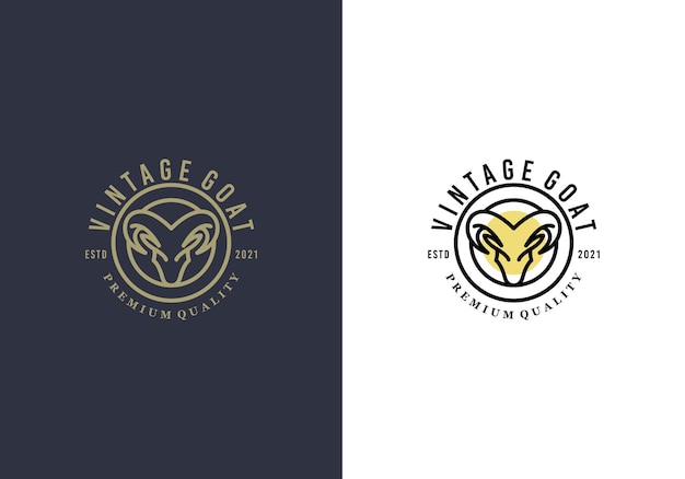 Awesome goat head luxury logo design template