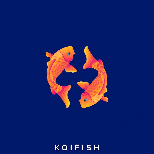 Удивительный логотип gold fish premium