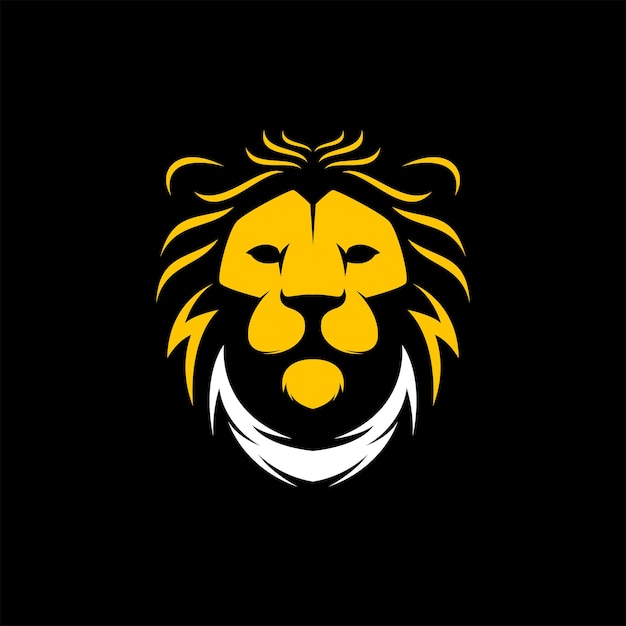 Vector awesome gold lion head logo mascot vector illustration