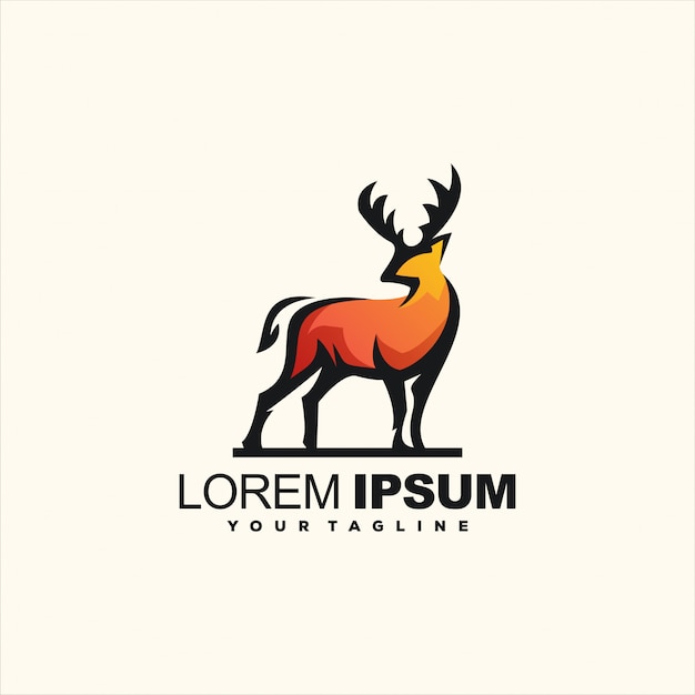 Awesome gradient deer logo design