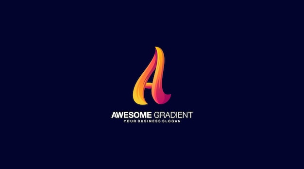 Awesome gradiënt Letter A vector logo ontwerp illustratie symbool