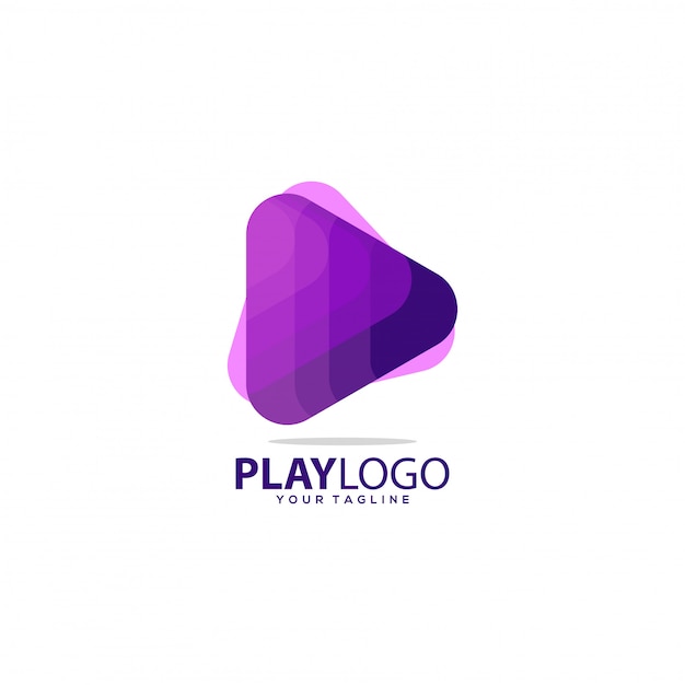 Awesome gradient play logo