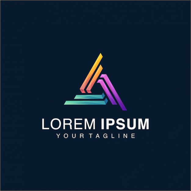 Awesome Gradient Triangle Logo Template