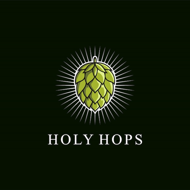 Awesome green hops logo