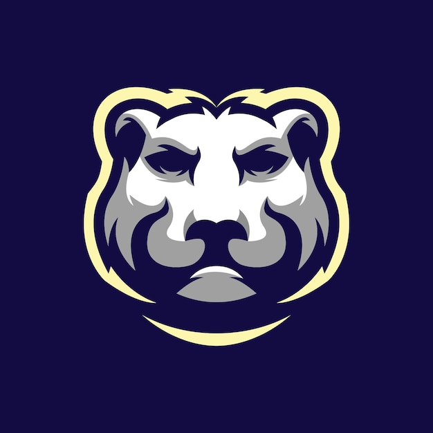 awesome head bear logo design  