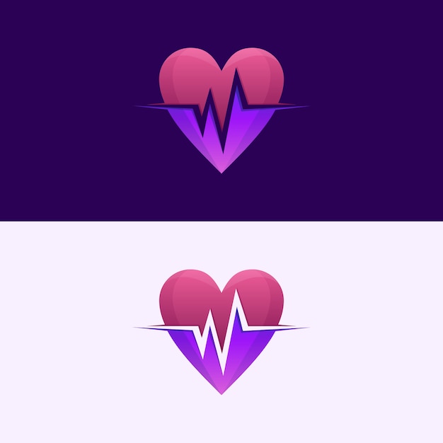 Awesome heart beat logo