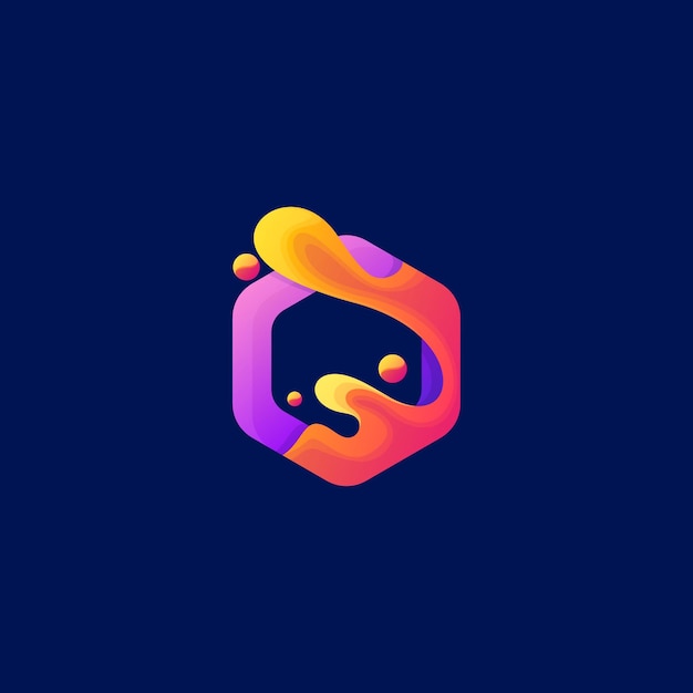 Awesome hexagon splash premium logo