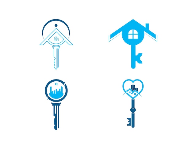 Vector awesome house and key logo-ontwerpinspiratie