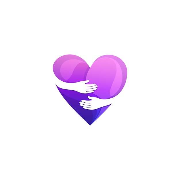 Vettore fantastico abbracci love premium logo