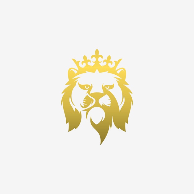 Vector awesome king lion premium logo vector