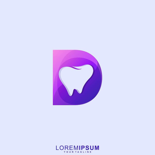 Удивительный логотип letter dental premium