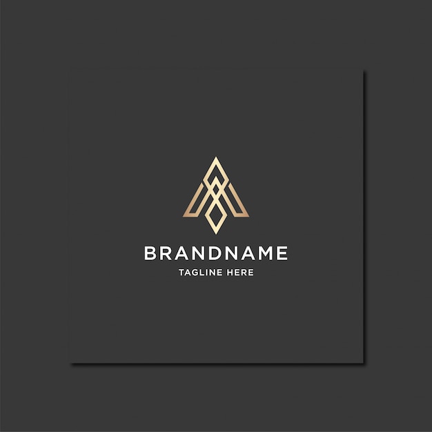 Awesome letter a monogram gold logo