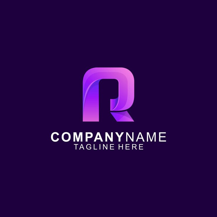 멋진 편지 R 아이코닉 프리미엄 로고
