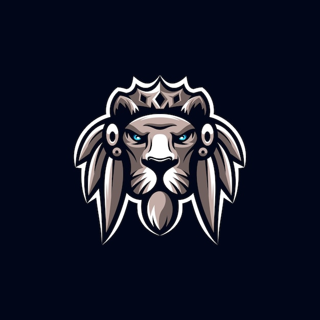 Illustrazione impressionante di progettazione di logo della mascotte del leone