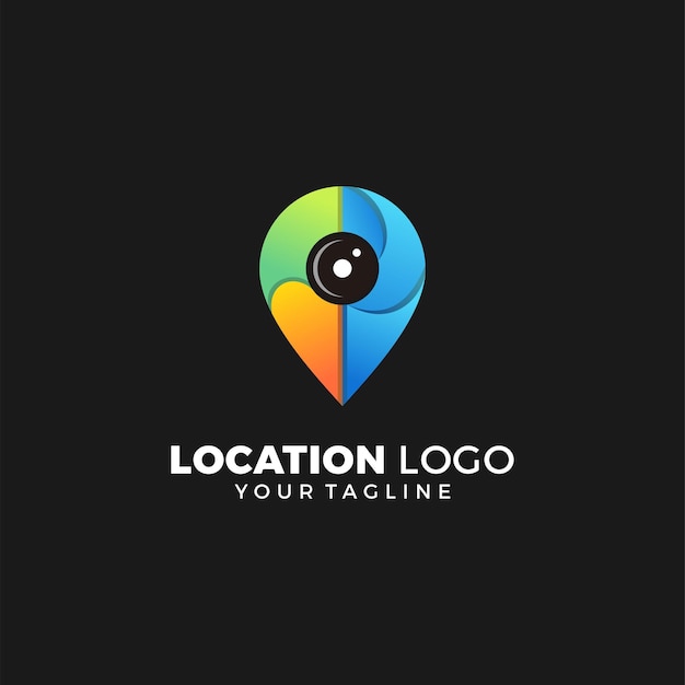 Vector awesome location colorful logo design template