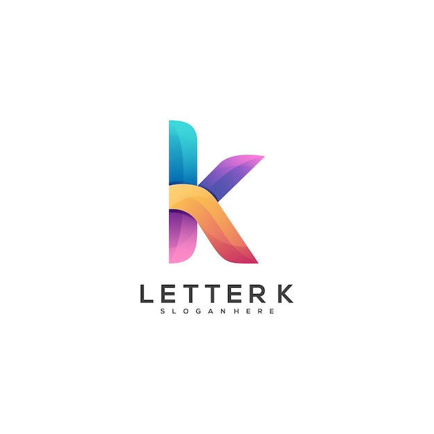 Awesome logo k letter colorful gradient