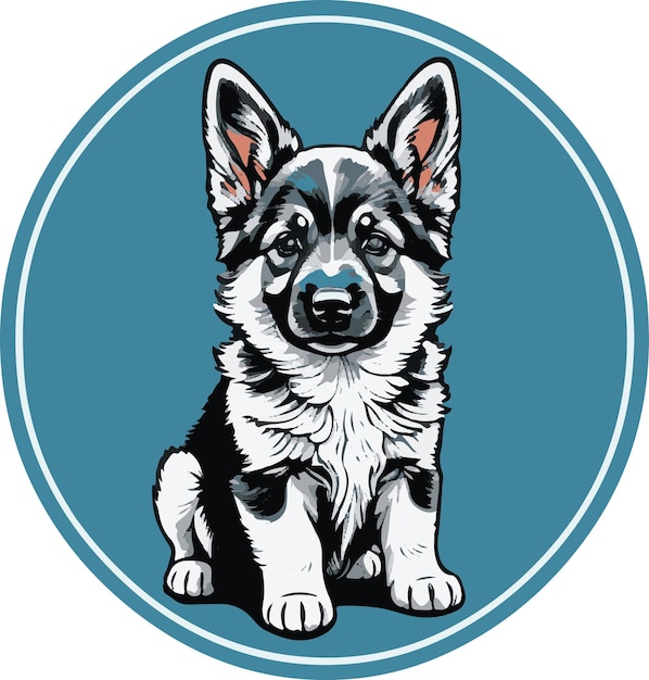 Awesome and lovely german shepherd dog vector art