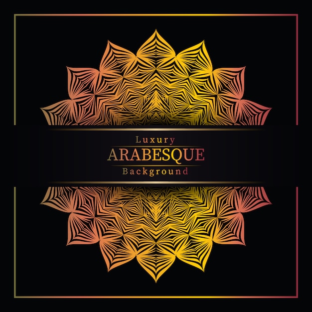 Awesome luxe mandala achtergrond met gouden arabesque