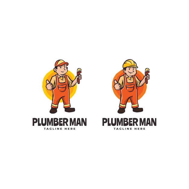 Awesome Man Mascot Cartoon Logo Template - два шаблона талисмана