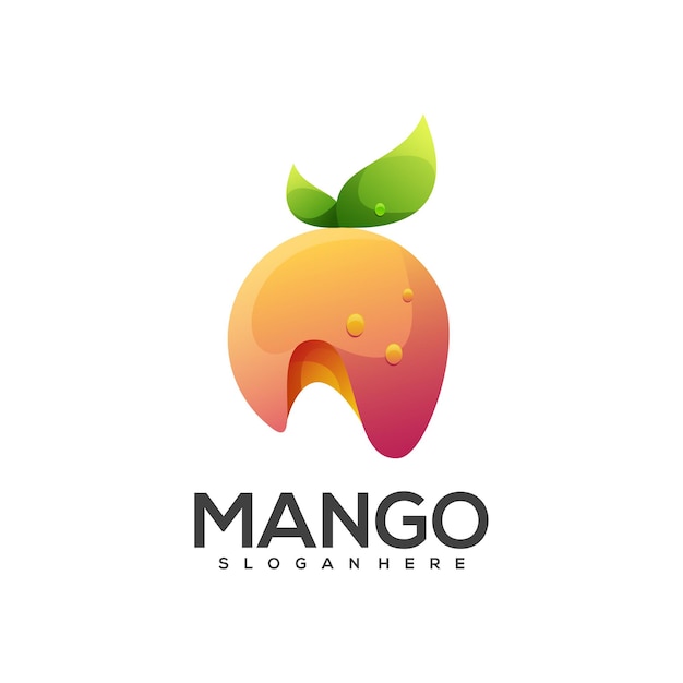 awesome mango fruit logo colorful gradient