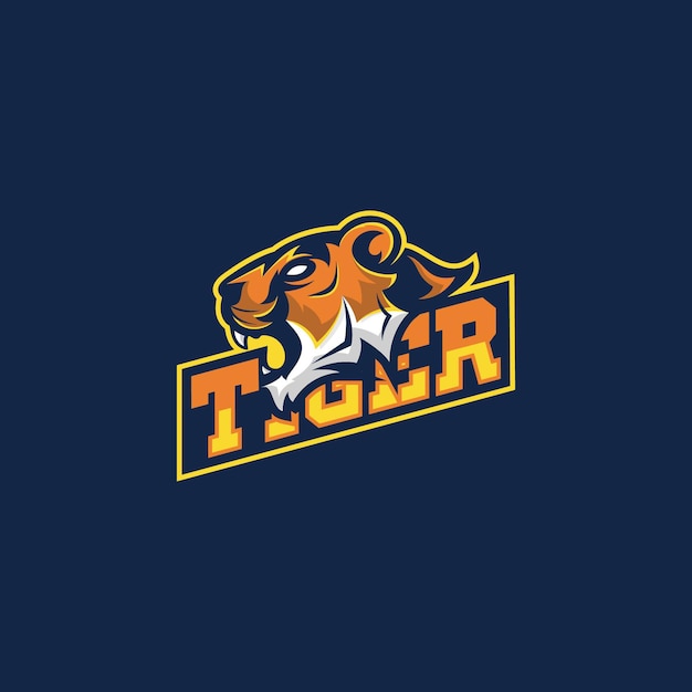 Fantastico logo premium tigre mascotte