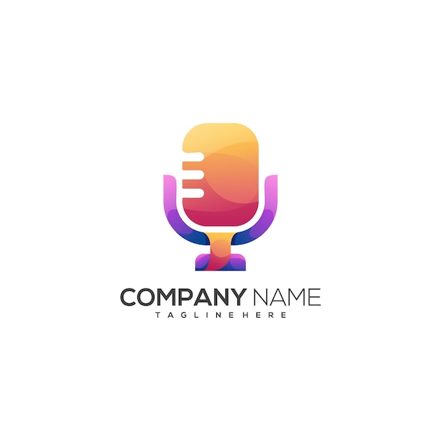 Awesome mic logo colorful gradient