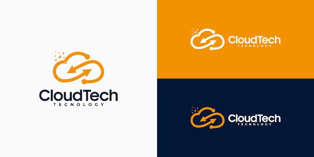 Fantastica idea minimalista per il logo della tecnologia cloud