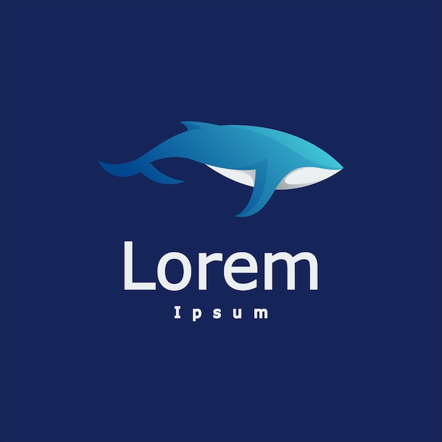 Awesome modern whale logo premium