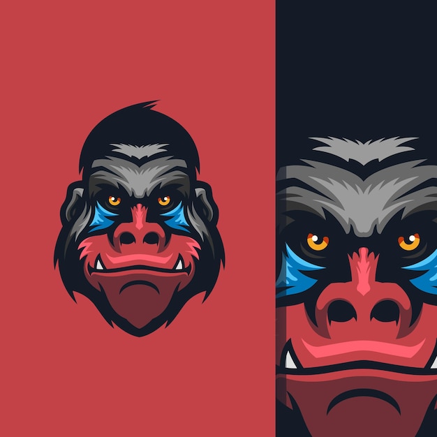 Awesome monkey  logo with free vector for editing