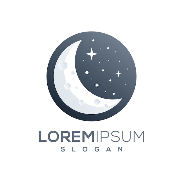 Fantastico design del logo della luna