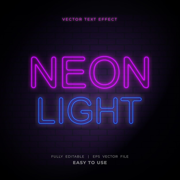 Fantastico effetto di testo con luce al neon