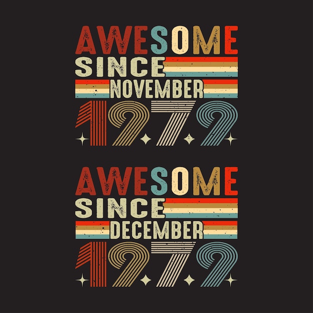 Vector awesome since  november and december-1979 vintage shirt design,birthday gift.