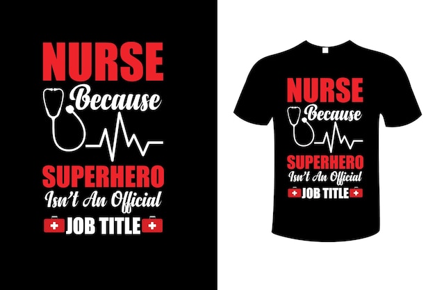 멋진 간호사 눈길을 끄는 타이포그래피 티셔츠 디자인