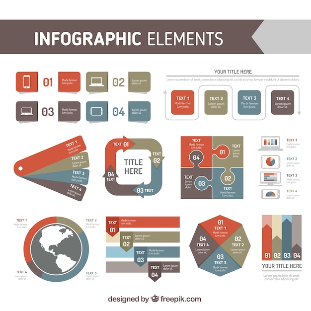 Vettore impressionante pacchetto di elementi infographic