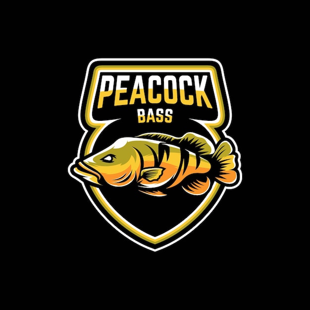 Awesome peacock bass vector mascot logo