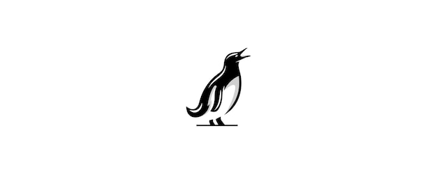 Vector awesome penguin animal emblem logotype