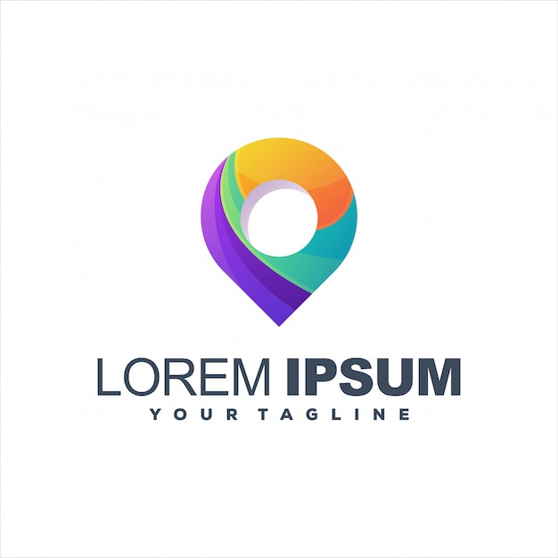 awesome pin gradient logo design