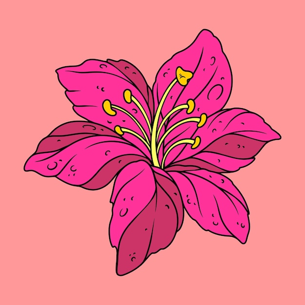 Vector awesome pink flower