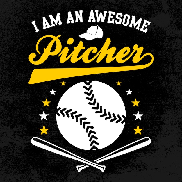 Awesome pitcher with stick and ball distress background