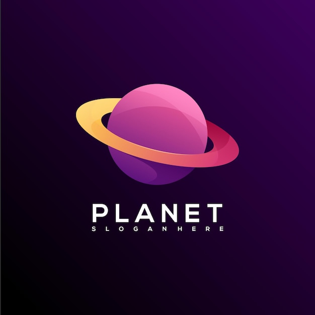 Vector awesome planet-logo kleurrijk verloop