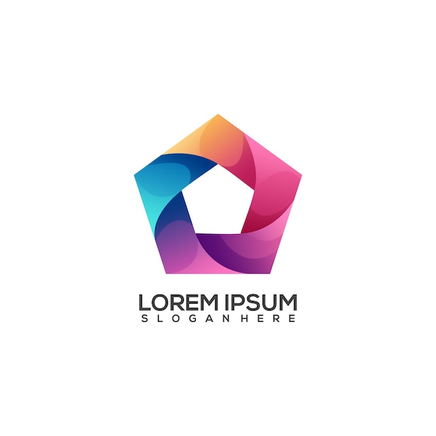 Awesome polygon logo colorful gradient
